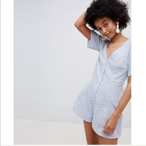 ASOS Blue and White Stripe Playsuit